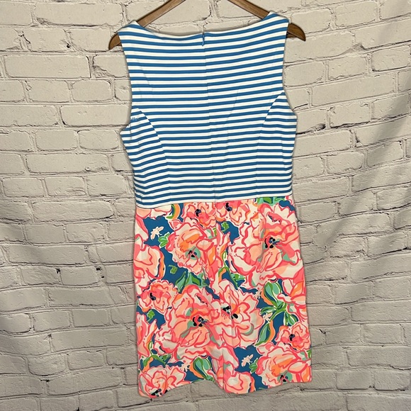 Lilly Pulitzer Juliana Lucky Charm Chin combo floral flutter blue striped Dress - Picture 4 of 10